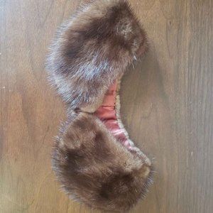 Vintage Mink Peter Pan Pin on Collar